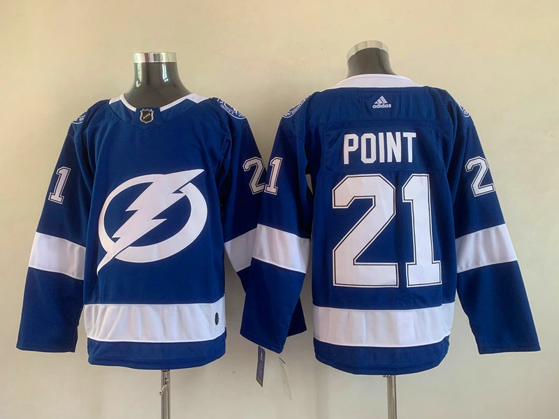 Men's Tampa Bay Lightning Brayden Point #21 Blue Home Breakaway Jersey